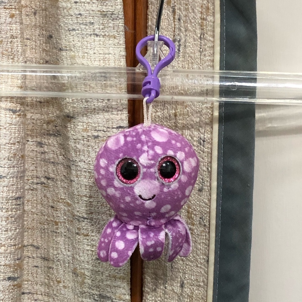 TY Beanie Boos Legs the Octopus Key Clip (Glitter Eyes)